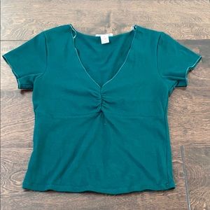 Ivy and Main Forest Green Scrunch Top